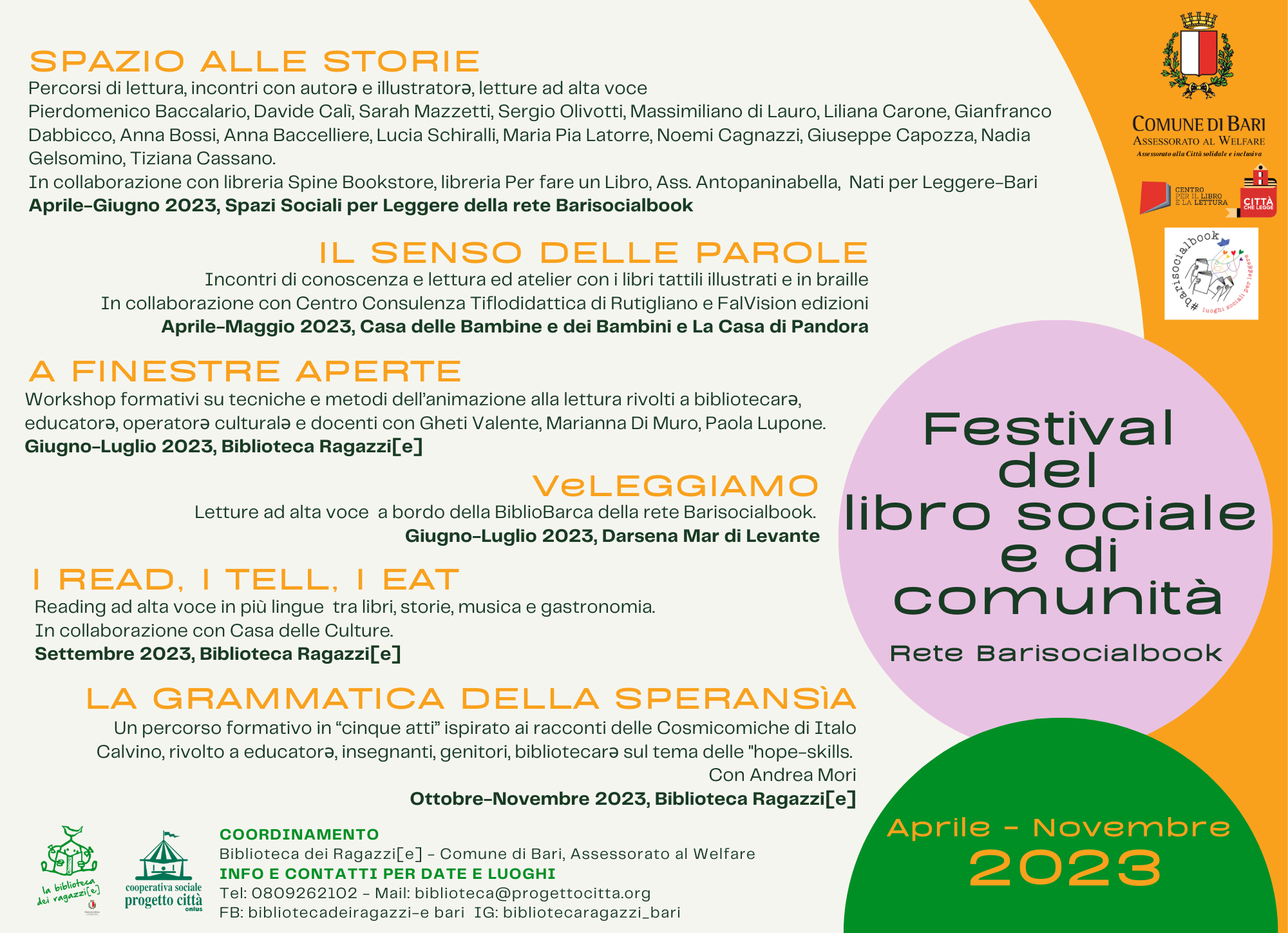 29-03-23 al via la quinta edizione del Festival del Libro sociale e di comunità locandina